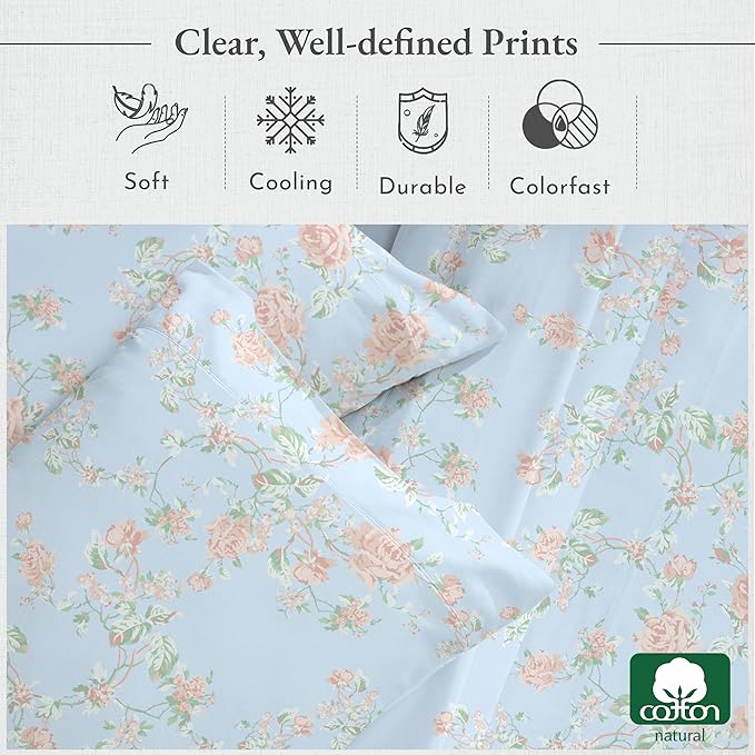 California Design Den California King Sheet Sets - 400 Thread Count Sateen, Natural 100% Cotton Sheets Set Deep Pocket Cooling and Durable Bedding - Antique Rose