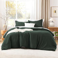 Litanika Forest Green Comforters Oversized King Size, 3 Pieces Lightweight Solid Bedding Comforter Set, All Season Fluffy Bed Set (120x98In Comforter & 2 Pillowcases)