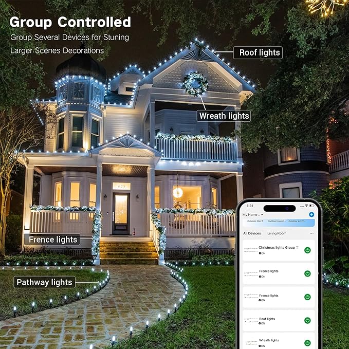 Brizled (Not Connectable Smart C9 Christmas Lights, 39FT 60 LED WiFi Color Changing Christmas Xmas Lights App Control, RGB String Light Work with Alexa Google Home for Indoor Outdoor House Tree Decor
