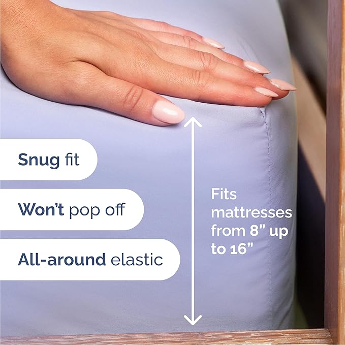 King 6 Piece Sheet Set - Comfy Breathable & Cooling - Ultra Soft Hotel Luxury Bedding Set w/ 8-16 Inch Deep Pockets - 1 Flat & 1 Fitted Sheet & 4 Pillowcases - Wrinkle Free and Easy Care - Lavender