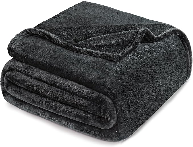 Exclusivo Mezcla Fleece Blanket Twin Size for Bed, Super Soft and Warm, All Season Use, Cozy, Plush, Lightweight, 90x66 Inches, Dark Grey