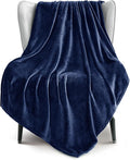 Exclusivo Mezcla Extra Large Fleece Throw Blanket for Couch, Sofa, 300GSM Super Soft and Warm Blankets, Navy Blue Throw All Season Use, Cozy, Plush, Lightweight, 50x70 Inches