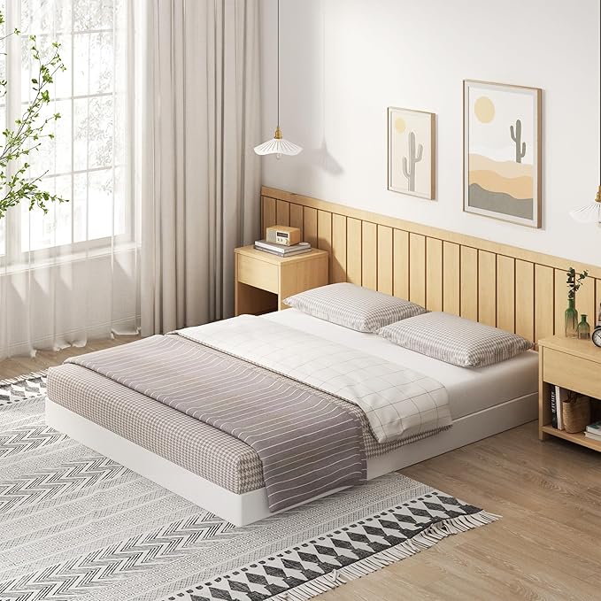 EMODA King Size Box Spring 4 Inch Heavy Duty Bed Base Metal Mattress Foundation with Fabric Cover, 3000LBS Max Weight Capacity, Noise Free, Easy Assembly