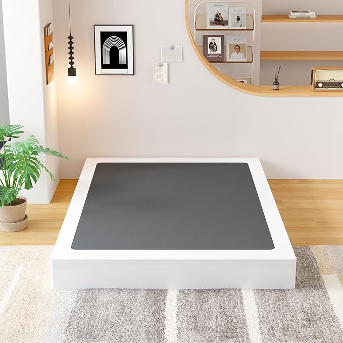 EMODA King Box Spring 9 Inch Heavy Duty Bed Base Metal Mattress Foundation with Fabric Cover, 3000LBS Max Weight Capacity, Noise Free, Easy Assembly