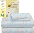 California Design Den Floral Printed Queen Sheet Set - 400 Thread Count Sateen, Natural 100% Cotton Sheets Queen Size Bed Set, Deep Pockets, Cooling and Durable Bedding - Antique Rose