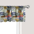 Ambesonne Vintage Window Valance Pack of 2, Original Retro Style License Plates Personalized Creative Travel Vacation, Rod Pocket Curtain Valances for Kitchen Bedroom, 54" X 18", Green Blue Yellow