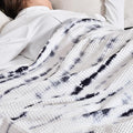 PHF 100% Cotton Tie-dye Waffle Weave Blanket King,Soft Breathable Skin-Friendly Durable Layering for All Season, Manual Elegant Delicate Pattern for Bed, Home Decor, Couch,Tie Dyed Charcoal, 104x90