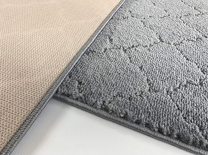 Custom Size Modern Runner Rug Carpet for Hallway Entryway Foyer Kitchen, Slip Resistant Latex Rubber Backed 31 inch Wide X Customized Length, Clouds Grey, 31 inch X 30 feet