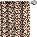 Ambesonne Cow Print Window Curtains, Cattle Skin with Brown Spots Agriculture Cow Oxen Hide Camouflage Pattern, Lightweight Decor 2-Panel Set with Rod Pocket, Pair of - 28" x 95", White Brown