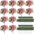 Peony Artificial Flowers, Faux Peonies Hydrangea Eucalyptus Bouquet 12 Packs Silk Vintage Realistic Peony Floral Arrangement for Wedding Centerpiece Table Vase Home Party Decor-Dusty Pink
