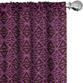 Ambesonne Lattice Window Curtains, Abstract Symmetric Pattern with Geometric Elements in Pink Color Shade, Lightweight Decor 2-Panel Set with Rod Pocket, Pair of - 28" x 84", Brown Magenta