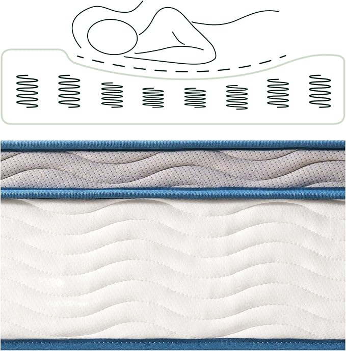 ZINUS 10 Inch Spring Sensation Hybrid Mattress [New Version], Queen, Fiberglass Free, Medium Firmness, Durable Support, Certified Safe Foams & Fabric, Mattress in A Box