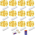 YJFWAL 12 Pack 30 LED Fairy String Lights with Timer Function, Waterproof Fairy Lights Wire Lights,Battery Operated Firefly Lights(AAA Batteries Included),for Patio,Garden,Wedding Decor (Warm White)