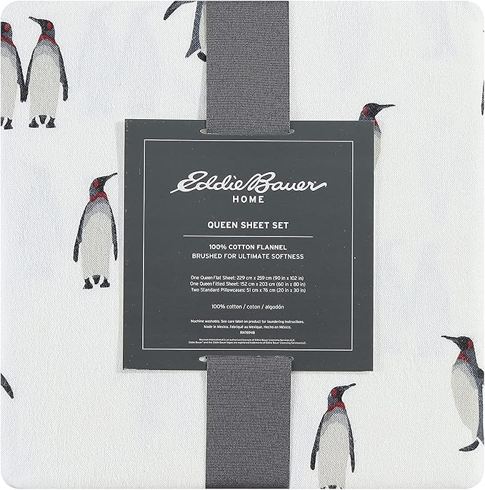 Eddie Bauer - Twin Sheets, Cotton Flannel Bedding Set, Brushed For Extra Softness, Cozy Home Decor (Rookeries, Twin)