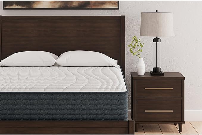 Signature Design by Ashley Hybrid 1200 12" Firm Moisture Wicking Mattress, Charcoal-Infused Gel Memory Foam, Edge Support for Pressure Relief, Temperature Regulating, California King, Fiberglass Free