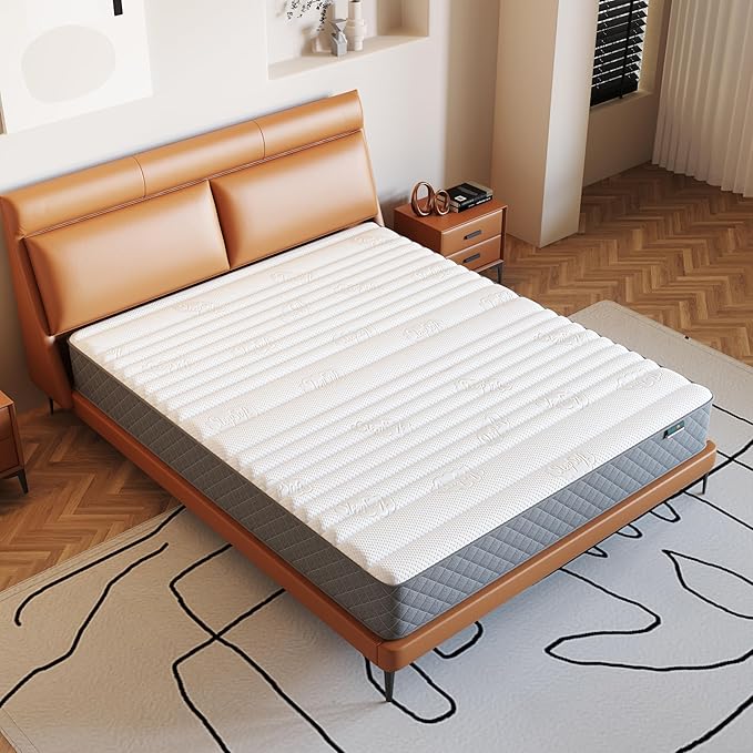 PurrJoys Firm Full Mattress,10 Inch Hybrid Full Mattress in a Box with Gel Memory Foam, Pocket Innerspring, Pressure Relief, Motion Isolation, Non-Fiberglass - Firm