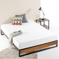 ZINUS GOOD DESIGN Award Winner Suzanne 10 Inch Bamboo and Metal Platforma Bed Frame, No Box Spring Needed, Wood Slat Support, Chestnut Brown, Queen