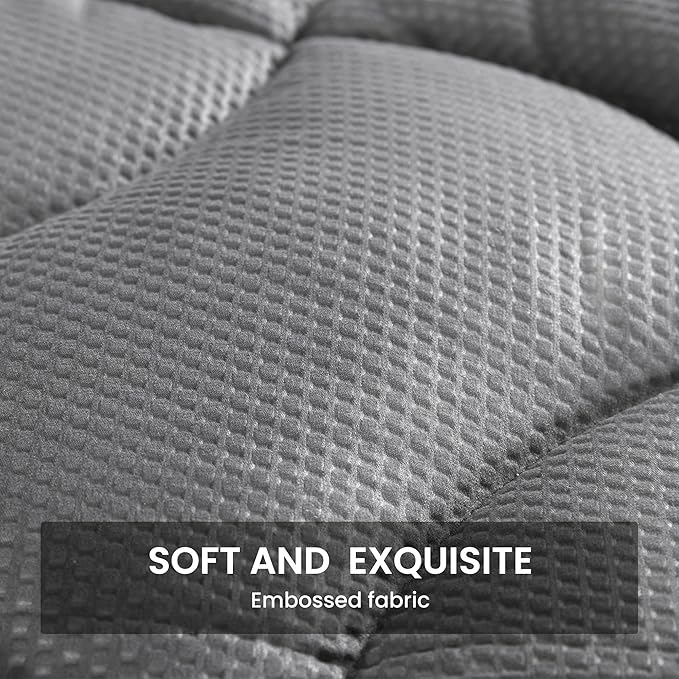 SLEEP ZONE Twin XL Cooling Mattress Topper for College Dorm, Premium Zoned Cool Mattress Pad Cover, Padded Mattress Protector Breathable Washable, Deep Pocket 8-21" (Grey, Twin XL)
