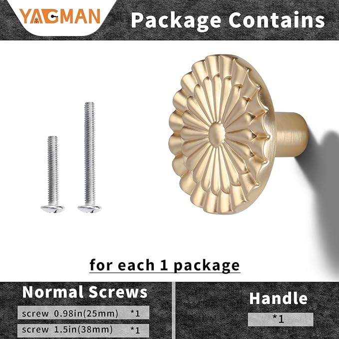 Champagne Bronze Cabinet Knobs 10 Pack Round Sunflower Dresser Drawer Hardware Furniture Cupboard Handles for Bathroom Single Hole Knob Kitchen SH-CB-K10