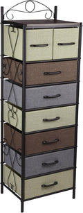 Household Essentials Victorian Style 8-Drawer Tower Storage Organizer Unit, Multicolor