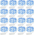 Olafus 16 Pack Blue Fairy Lights Battery Operated, IP68 Waterproof Mini String Light, 7ft Small LED Bottle Light for Wedding Vase Centerpieces Table Decorations Christmas Indoor Party Jars Gift