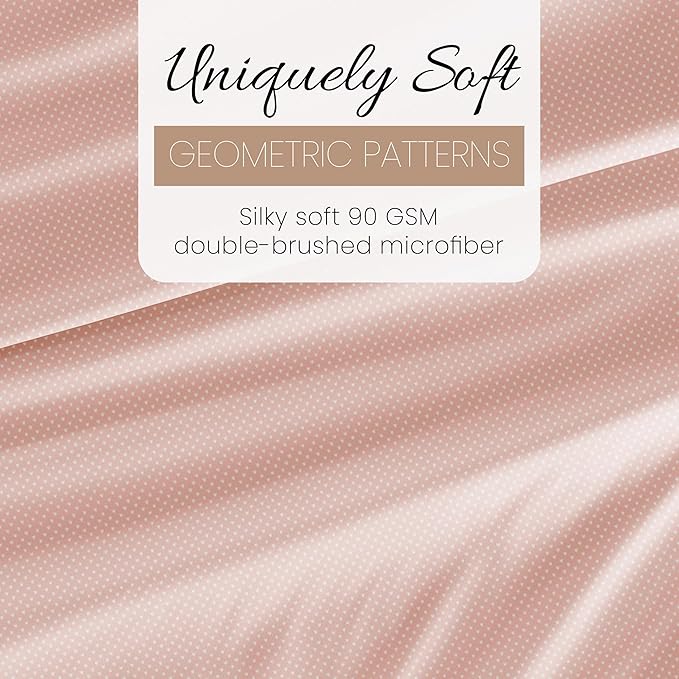 Linen Market Double-Brushed Patterned Microfiber Twin Sheet Set 3 Piece – Oeko-TEX Certified Ultra Soft & Wrinkle-Free - 16" Deep Pocket Sheets - Easy Care Twin Size - My Heart Pink