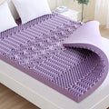 MUXHOMO 3 Inch 7-Zone Queen Mattress Topper, Egg Crate Foam Mattress Topper Queen Size for Back Pain, Lavender Cooling Gel Infused Bed Pad, CertiPUR-US and Oeko-TEX Certification (60"×80")