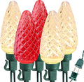 Brizled Outdoor Christmas Lights, 16FT 25 LED Red & Warm White C9 Christmas Lights, Connectable Xmas Tree Light, UL Certified Indoor Light String Waterproof for Outside House Roof Tree Party Decor