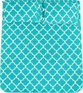 Mejoroom Queen Bed Sheet Set - Super Soft Brushed Microfiber - 1800 Thread Count Queen Sheets with 16 inch Deep Pocket - Wrinkle Free - 4 Piece(Queen, Aqua Quatrefoil with White Pattern)