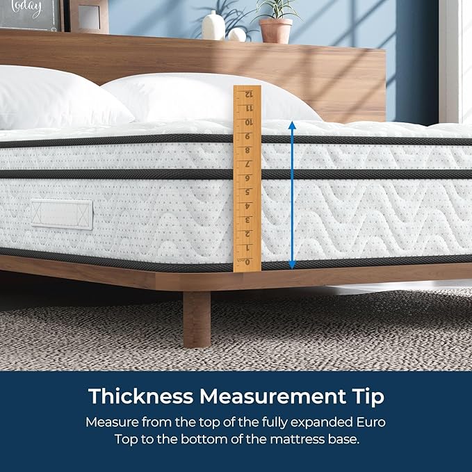 Vesgantti Twin XL Mattress 10 Inch, Fiberglass-Free | Cool Sleep Hybrid Mattress in a Box - Memory Foam & Pocket Springs, Ergonomic Design, Pressure Relief, Medium Firm Feel, 39"*80"*10"