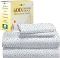 California Design Den Floral Printed Queen Sheet Set - Luxury 400 Thread Count Sateen, Natural 100% Cotton Sheets, Deep Pockets, Cooling and Durable Bedding Set - Blooming Meadows