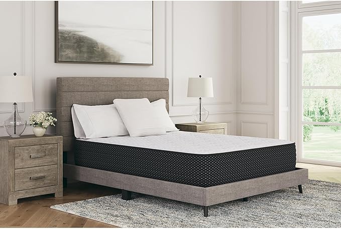 Signature Design by Ashley Limited Edition Plush 12 Inch Hybrid Mattress with Gel Memory Foam and Edge Support for Cool Sleep and Pressure Relief, King, Fiberglass Free, Mattress In A Box