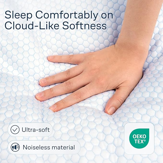 Niagara Cooling Queen Mattress Topper - Pillow Top Mattress Cover Quilted Fitted Cooling Topper for Back Pain Deep Pocket Fits 20 Inches (60x80 Inches)