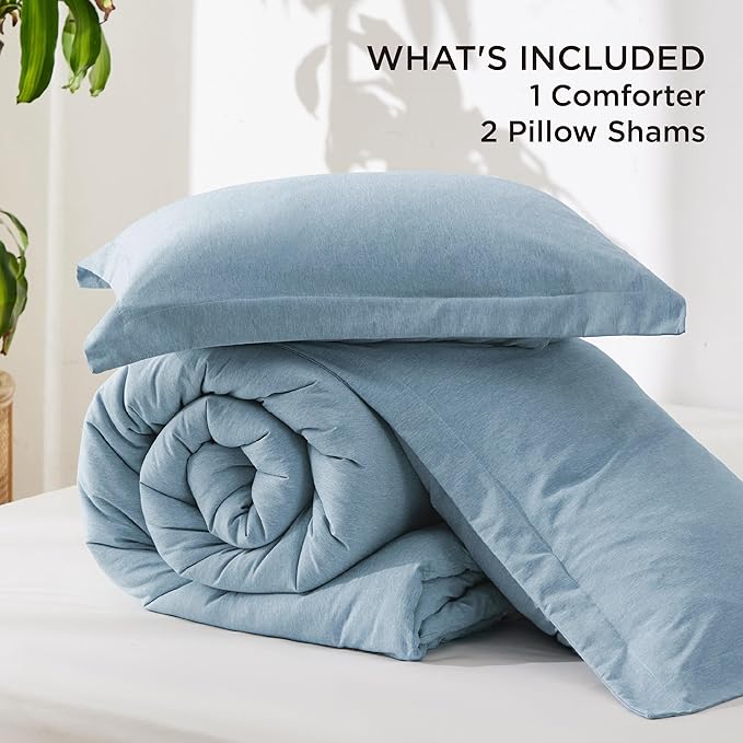 Bedsure California King Comforter Set - Storm Blue Soft Bedding for All Seasons, Cationic Dyed Bed Set, 3 Pieces, 1 California King Size Comforter (104"x96") and 2 Pillow Shams (20"x36"+2")