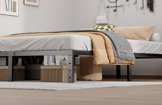 Metal Bed Frame Full Size - 12 Inch Heavy-Duty Full Platform Bed Frame No Box Spring Needed, Easy Assembly, Noise-Free, Sturdy Mattress Foundation, Underbed Storage Space