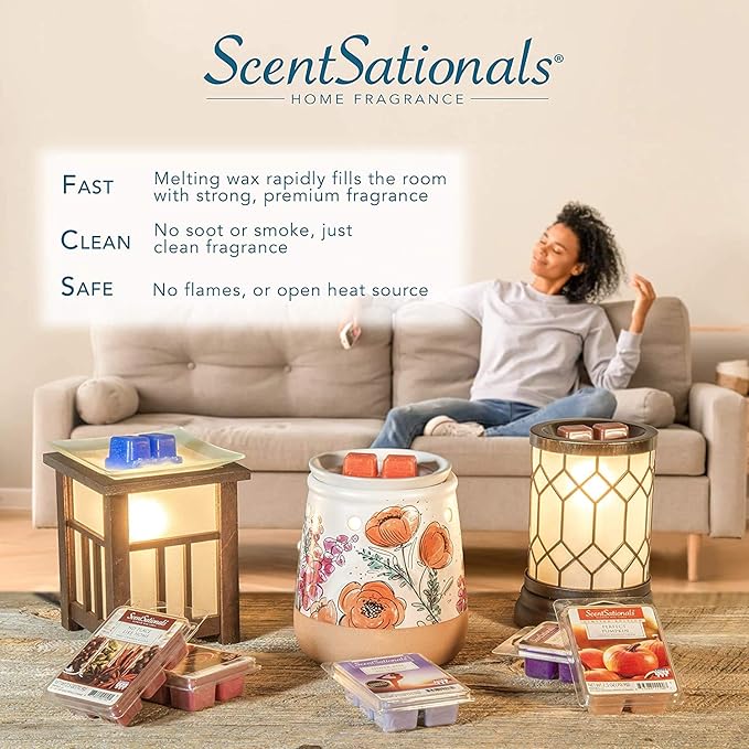 Scentsationals Wax Melt Warmer - Autumn Collection Welcome Fall - Candle Wax Melter for Fragrance Cubes and Tarts