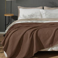 PHF 100% Cotton Waffle Weave Blanket King Size for Bed,Snag Proof Lightweight Breathable Moisture-wicking Throw for Couch,Great for Layering in Cold Weather,Machine Washable,Home Decor Gift-Cappuccino