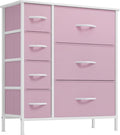 YITAHOME Pink Dresser for Bedroom, 7 Drawers Fabric Dresser, Organizer Unit for Living Room, Hallway, Closets - Sturdy Steel Frame, Wooden Top & Easy Pull Fabric Bins