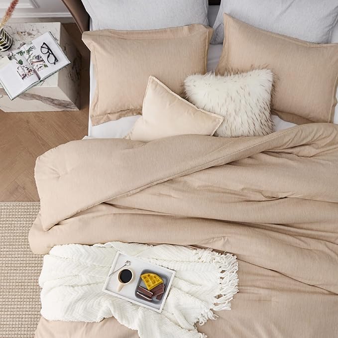 Bedsure California King Comforter Set - Warm Sand Soft Bedding for All Seasons, Cationic Dyed Bed Set, 3 Pieces, 1 California King Size Comforter (104"x96") and 2 Pillow Shams (20"x36"+2")