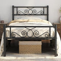 Yaheetech Twin XL Bed Frames Metal Platform Bed with Headboard and Footboard No Box Spring Needed Easy Assembly,Under-Bed Space: 12.6''/Black/Twin XL Bed