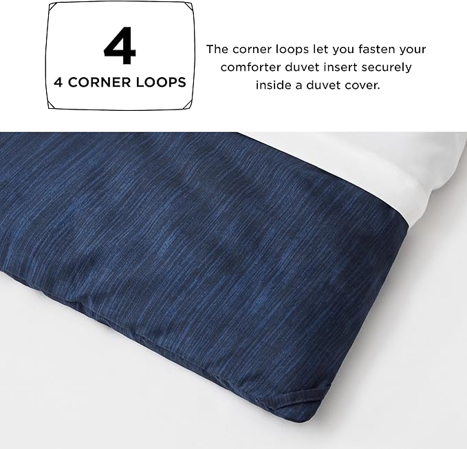 Bedsure Oversized Queen Comforter Set - Navy Soft Bedding for All Seasons, Cationic Dyed Bed Set, 3 Pieces, 1 Oversized Queen Size Comforter (98"x98") and 2 Pillow Shams (20"x26"+2")