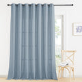 RYB HOME Linen Curtains 95 inch Length for Living Room Bedroom, Light Filtering Half Privacy Rustic Extra Long Elegant Semi Sheer for Kitchen Bathroom, W 100 x L 95 inches, Dusty Blue, 1 Panel
