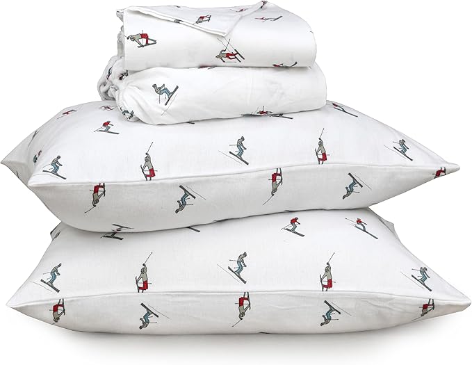 RUVANTI Flannel Sheets Twin Size - 100% Cotton Double Brushed Twin Sheets Set, Deep Pockets 16 Inches, All Seasons Breathable & Extra Soft Bed Sheets, Warm & Cozy, 3 Piece, Flurry Friends