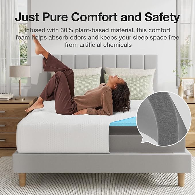 Novilla King Size Mattress, 12 inch King Mattress in a Box, Gel Memory Foam Mattresses for Cooling Night Sleep, Comfort Support and Pressure Relief, CertiPUR-US Certified