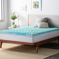 Linenspa 2 Inch Convoluted Gel Swirl Memory Foam Mattress Topper - Promotes Airflow - Relieves Pressure Points - Twin XL