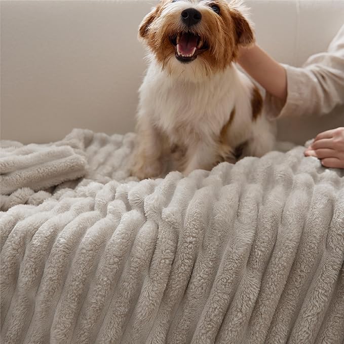 Bedsure GentleSoft King Size Blanket for Bed - Cozy Soft Blankets for Women, Cute Large Fleece Throws for Girls, Linen, 108x90 Inches