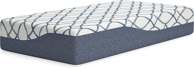 Signature Design by Ashley 12 Inch Chime Elite 2.0 Plush Green Tea Memory Foam Mattress for Cool Sleep and Pressure Relief, Twin, Fiberglass Free, Mattress In A Box