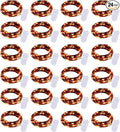 Brightown 24 Pack LED Fairy Lights Battery Operated String Lights Waterproof Silver Wire 7 Feet 20 LED Firefly Starry Moon Lights for DIY Wedding Party Bedroom Patio Christmas (Orange, 24 Pack)