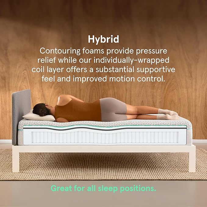 Tuft & Needle Original Hybrid Medium Twin XL Mattress, Adaptive Foam, Individually-Wrapped Coils, Cooling Pressure Relief, 100 Night Trial, Fiberglass-Free, CertiPUR-US, 10-Year Limited Warranty