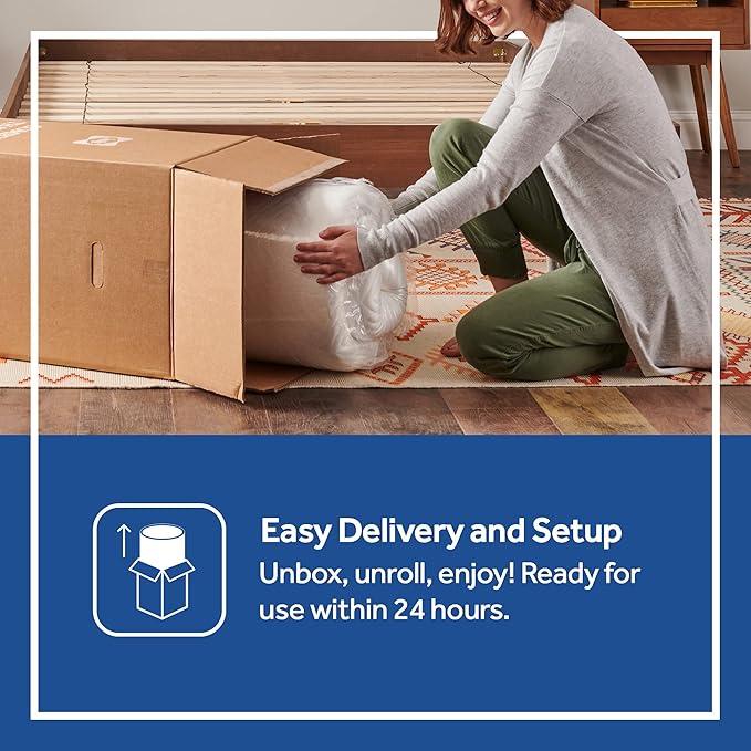 Sealy - Memory Foam Bed in a Box - 8 Inch, Medium Feel, Twin Size, CopperChill Technology, CertiPur-US Certified,White